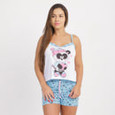 Baby Doll Malha PV - Azul/Branco