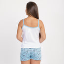 Baby Doll Malha PV - Azul/Branco