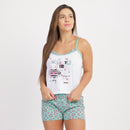 Baby Doll Malha PV - Verde Claro/Branco