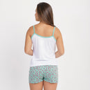 Baby Doll Malha PV - Verde Claro/Branco