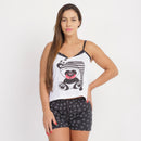 Baby Doll Malha PV - Preto/Branco